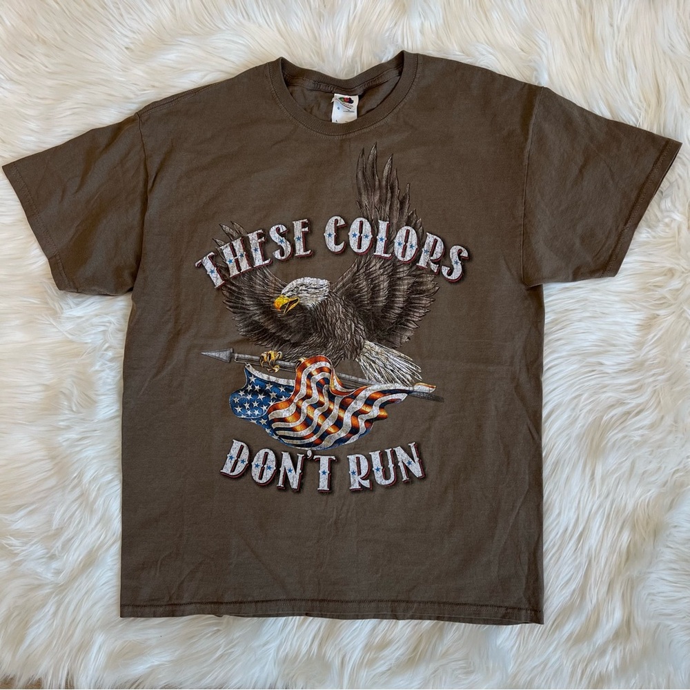 Vintage "These Colors Don't‎ Run" Patriotic Graphic Tee